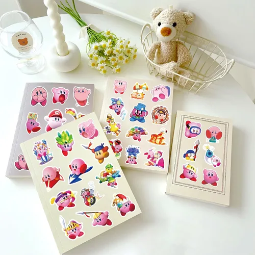 Vista 4 de 100 calcomanías de Kirby de dibujos animados kawaii, impermeables, para automóvil, bicicleta, maleta, botella de agua, teléfono celular, calcomanías