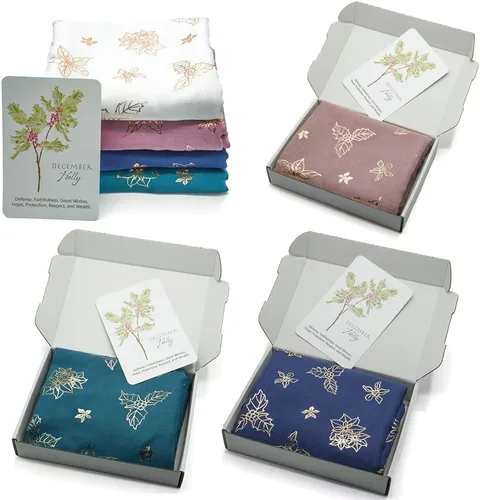 Vista 8 de Bufanda de flores para el mes de nacimiento de crisantemo, chales y envolturas para mujer, ligera, única, regalo de cumpleaños, para mamá, niñas
