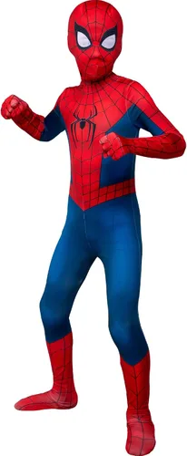 Vista 4 de Marvel Spider-Man Brand New Day - Disfraz oficial de Halloween Zentai para jóvenes, de lujo, elástico bidireccional, elastano con aberturas