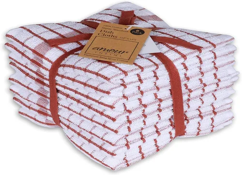 Vista 19 de AMOUR INFINI Juego de 8 paños de cocina ultra suaves, altamente absorbentes, de secado rápido, paños de cocina y limpieza de 12 x 12 pulgadas