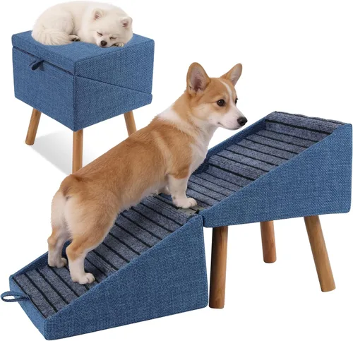 Vista 22 de Rampa para mascotas para camas altas de 21.06 pulgadas de alto Camello ámbar