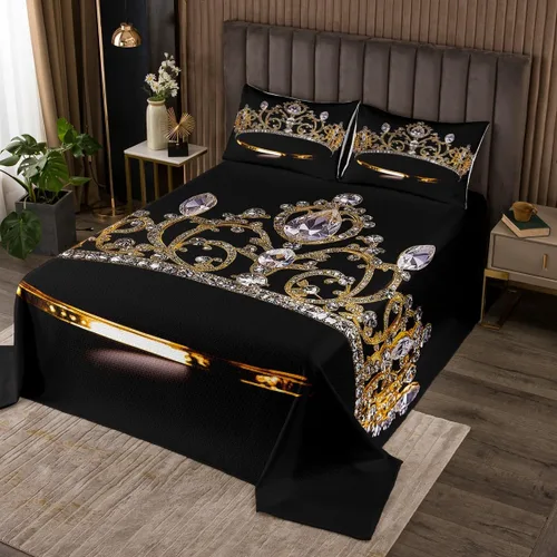 Vista 16 de Erosebridal Juego de ropa de cama tamaño individual con estampado de flores rojas y rosas rojas, microfibra suave de lujo, color negro y marrón