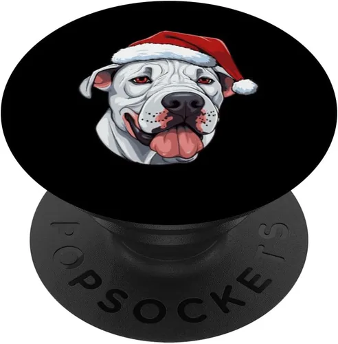 Vista 6 de Dogo Argentino Dog Christmas Portrait PopSockets MagSafe PopGrip for iPhone