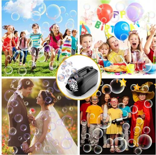 Vista 7 de Bubble Machine, Automatic Bubble Maker for Kids, Portable Bubble Blower for Outdoor Indoor Party Wedding, Bubble Blower Machine Powered by USB or