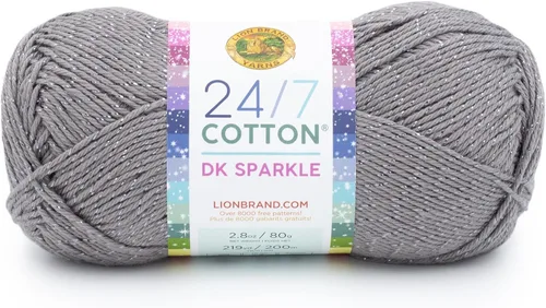 Vista 10 de Lion Brand Yarn Estampados DK de algodón 24/7, hilo para tejer, ganchillo y manualidades, azul, paquete de 1 Cotton Yarn for Knitting, Crochet