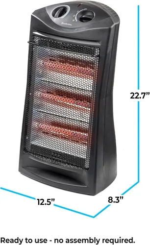 Vista 3 de Calentadores de espacio Comfort Zone para uso en interiores, calentador eléctrico portátil, termostato ajustable, calor infrarrojo, calentador