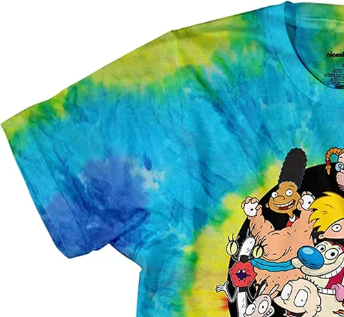 Vista 6 de Nickelodeon Camisa clásica de los años 90 para hombre, teñido anudado, Reptar, Ren & Stimpy y Hey arnold - Camiseta vintage con teñido anudado