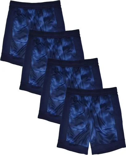 Vista 10 de Andrew Scott Pantalones cortos deportivos de baloncesto para niños con rendimiento activo y estilo de malla, varios paquetes