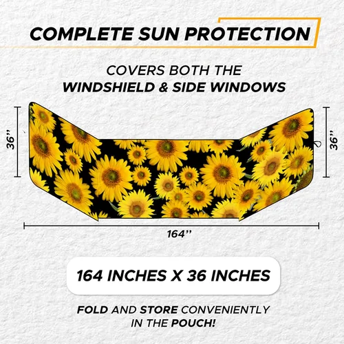 Vista 5 de EcoNour Parasol Impreso de Camión Semirremolque para Parabrisas Protector Solar UV y Bloqueador de Calor Accesorios de Parasoles para Ventana