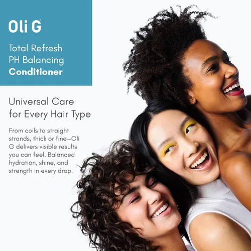 Vista 6 de Oli G Total Refresh - Acondicionador diario ligero para todo tipo de cabello, con aceite de marula, manteca de karité, proteínas botánicas