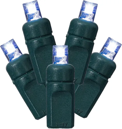 Vista 45 de Vickerman Juego de 100 luces LED GW WA Ec multicolor con LED gran angular de molde único, 36 pies