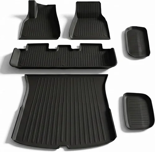 Vista 11 de Revestimientos de Carga para Todo Clima para Tesla Model 3 Alfombrillas de Maletero, Alfombrillas Protectoras de Bandeja de Maletero Delantero