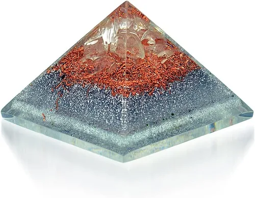 Vista 3 de Juego de curación y limpieza: mini pirámides de cristal de orgonita portátil de cuarzo de cristal, obsidiana negra, crisoprasa, calcita naranja