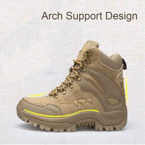 Vista 3 de Einplus Botas tácticas militares de combate para hombre, resistentes al agua, ligeras, botas de trabajo