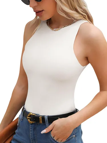 Vista 38 de Body sexy para mujer con cuello halter, body de moda sin mangas, paquete de camisetas sin mangas