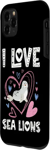 Vista 2 de Funda para iPhone 11 Pro Max I Love Sea Lions Shoreline Marine Mammals