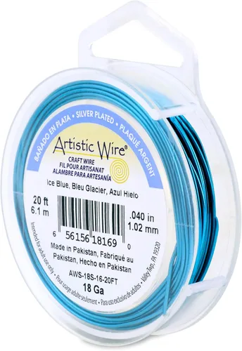 Vista 101 de Artistic Wire, Alambre de cobre de color chapado en plata de calibre 18, resistente al deslustre, amatista, 20 pies
