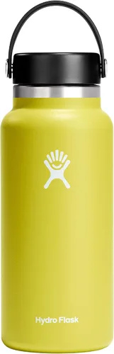 Vista 90 de Hydro Flask Botella de agua – Acero inoxidable aislado – Tapa flexible de boca ancha, antiderrames, a prueba de fugas y recargable en agave de 20