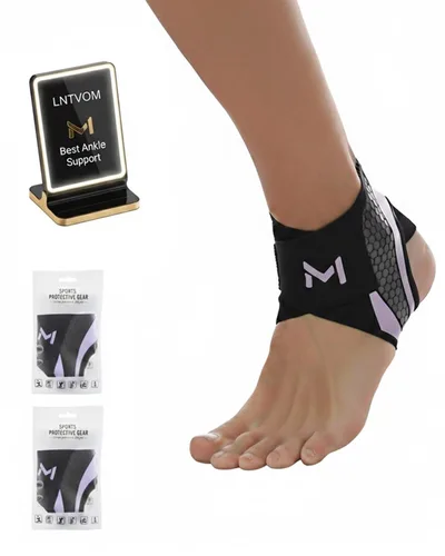 Vista 8 de Tobillera estabilizador de compresión con cordones para deportes de baloncesto, recuperación de esguinces para hombres y mujeres, ajustable