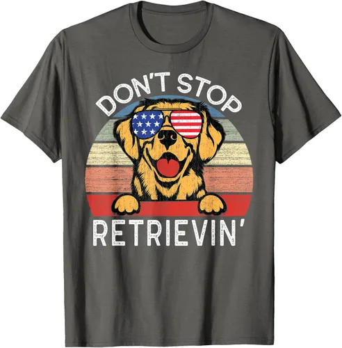 Vista 47 de Don't Stop Retrievin' Golden Retriever Dog Camiseta, Negro