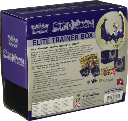 Vista 3 de Pokémon Juego de cartas coleccionables, Sun & Moon, Caja de entrenamiento de elite (versión inglés) Lunala