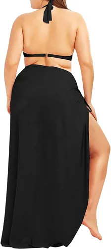 Vista 5 de Fadalo - Vestido largo cruzado para playa, con tirantes delgados, sin espalda, talla extragrande