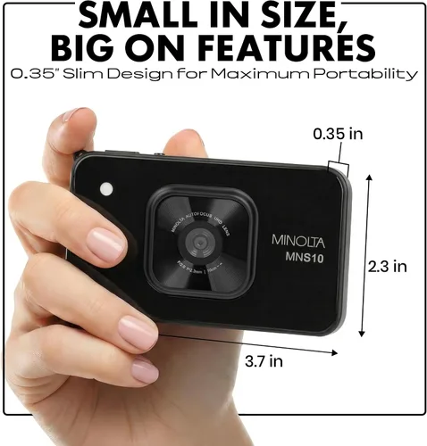 Vista 3 de Minolta Cámara digital de 48MP - Video HD Ultra Slim 4K, pantalla LCD IPS de 2.9”, lente de enfoque automático con estabilización digital de imagen