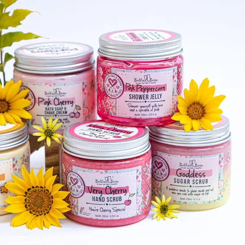Vista 9 de Bella & Bear Goddess Sugar Scrub - Exfoliante 3 en 1, exfoliante corporal y gel de baño Vegano, felicidad libre de crueldad para una piel sedosa