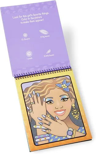 Vista 5 de Melissa & Doug On the Go Water Wow! Almohadilla reutilizable para actividades de revelación de agua, maquillaje y manicura
