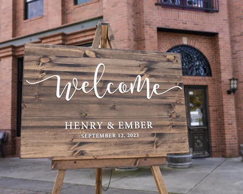 Vista 4 de Wedding Welcome Sign - Personalized Wedding Welcome Sign - Wood 3D Sign - Welcome To Our Wedding - Wedding Decor #3DWS01