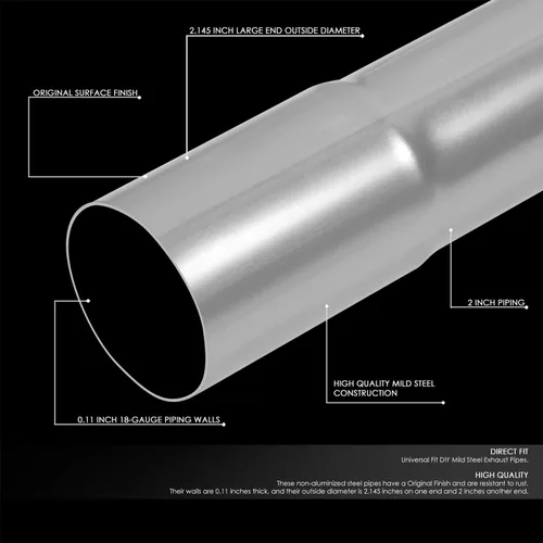 Vista 2 de DNA MOTORING 8 piezas 2 pulgadas de acero suave kit de tubo de escape personalizado DIY con mandril, tubos rectos y en U, universal, ZTL-20RAW-8P