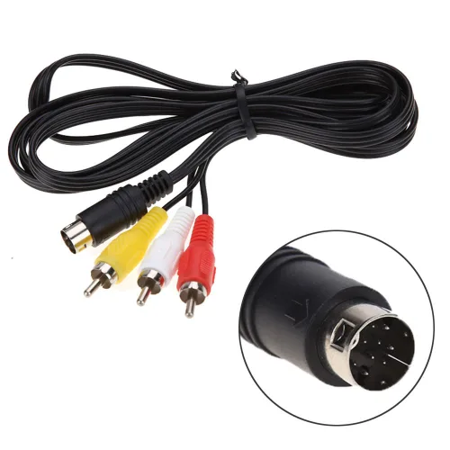 Vista 3 de CHILDMORY Cable de audio y video AV de 5.9ft, cable de conexión de 9 pines a RCA para Genesis 2 3