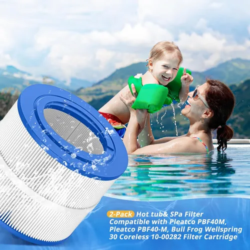 Vista 2 de PBF40M - Filtro para bañera de hidromasaje para Pleatco & Bull Frog, paquete de 2
