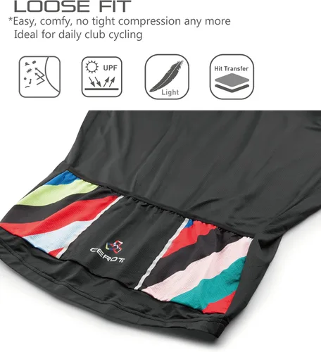 Vista 3 de CEROTIPOLAR Camisetas de ciclismo de gran tamaño UPF50+, ajuste holgado, tela ligera PRO de ajuste seco