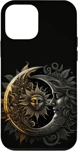 Vista 16 de Moon And Sun Celestial Yin And Yang Leaves Case for iPhone 16