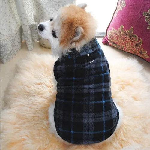 Vista 3 de Suéter para perro, chaleco de forro polar suave con anillo para correa, chaqueta pullover de invierno para mascotas, ropa para cachorros, perros