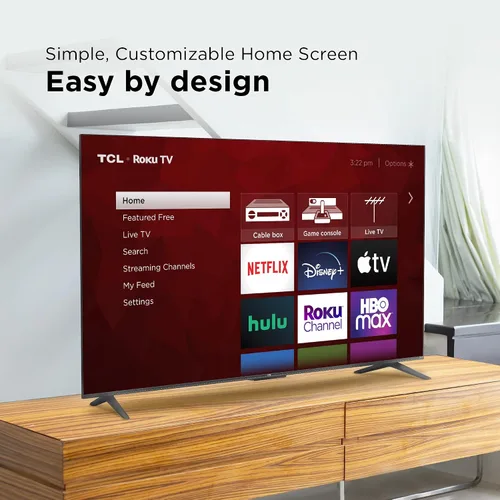 Vista 6 de TCL 50S455, modelo 2022 - Class 4-Series, Smart TV, Roku, resolución 4K UHD HDR, de 50 pulgadas