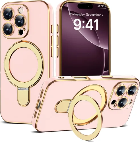 Vista 118 de Funda compatible con iPhone 12 con soporte de anillo magnético invisible [compatible con Mag-Safe] [Protector completo de lente de cámara] Funda