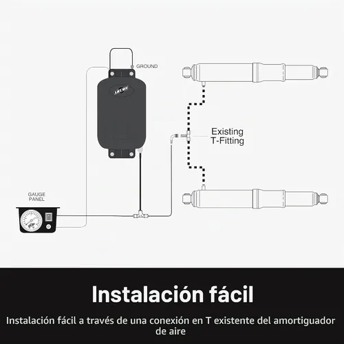 Vista 5 de Kit AIR LIFT 25804 para controlador de amortiguadores de aire, compresor de aire y medidor de presión