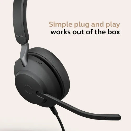 Vista 7 de Jabra Evolve2 40 SE (versión 2026) Auriculares mono con cancelación de ruido con cable - Cuenta con tecnología de llamada de 3 micrófonos y cable