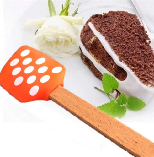 Vista 4 de Juego de cocina de Acción de Gracias, cepillo de silicona para repostería, espátula de silicona, raspador para hornear, crema y mantequilla, Naranja