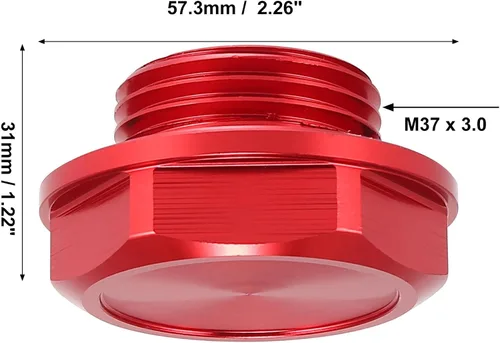Vista 3 de Tapa de tapón de llenado de aceite de motor de gas de aleación de aluminio roja para Toyota TRD Highlander RAV4 Yaris Camry Corolla Tacoma Land