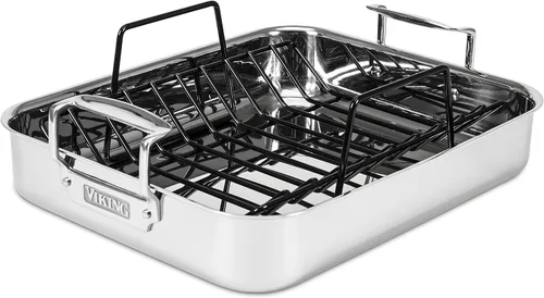 Vista 9 de Viking 3 capas Estante para asar con antiadherente de acero inoxidable, 16 inch by 13 inch