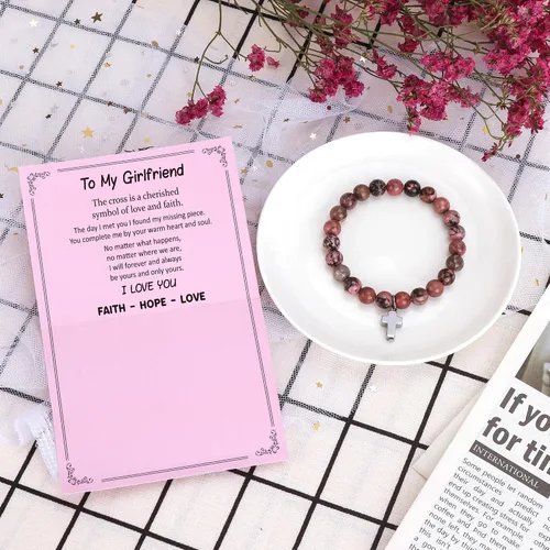Vista 3 de Pulsera de piedra natural, regalos para mujeres, abuela, mamá, esposa, hija, tía, hermana, nana, gigi, mimi, novia, día de la madre, cumpleaños