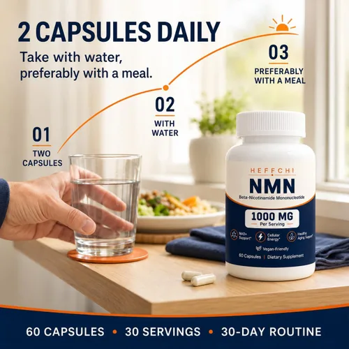 Vista 7 de NMN Capsules 1000 mg, Beta-Nicotinamide Mononucleotide, 60 Count