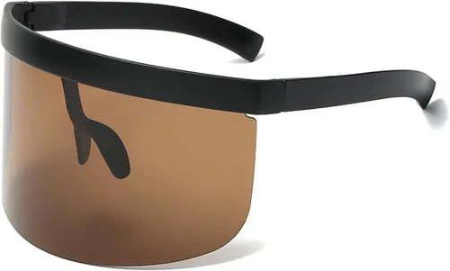 Vista 8 de OWL Cubierta De Máscara De Gran Tamaño Escudo Visera Estilo Marco Grande Sin Rimless Gafas De Sol Lente Mono UV400 Negro Azul