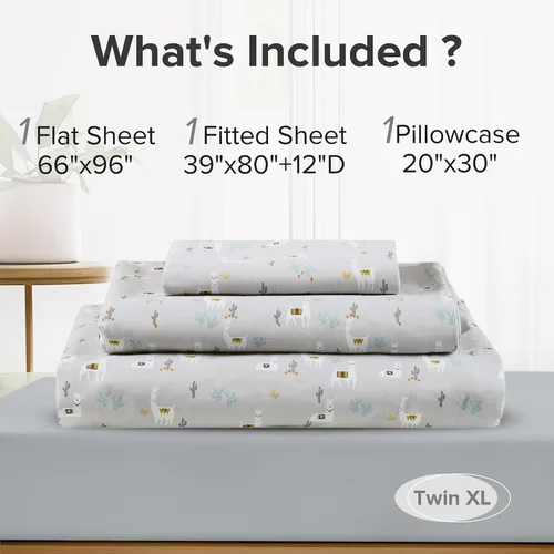 Vista 7 de Comfort Spaces Juego de sábanas 100% algodón transpirable, ligero, suave, con bolsillo elástico de 12 pulgadas que se adapta a colchones de hasta 14