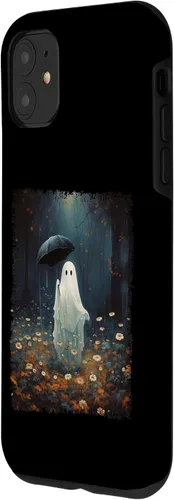 Vista 2 de Carcasa gótica para iPhone 11 con diseño de fantasma espeluznante en el bosque