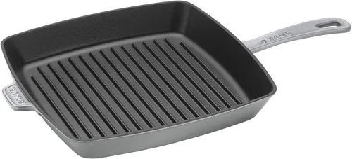 Vista 13 de Staub Sartén cuadrada de hierro fundido de 12 pulgadas, cereza, fabricada en Francia