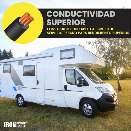Vista 5 de Cable Iron Forge de 50 amperios a 15 Amp RV Y adaptador, 14-50P a 2X 5-15R, STW
